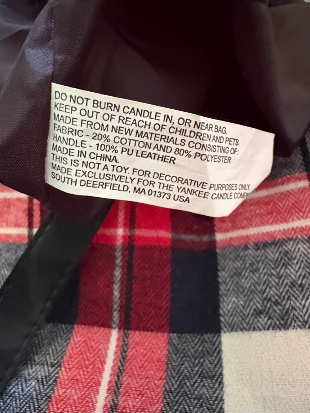 Yankee Candle 2023 Holiday Festive Flannel Plaid Tote Bag NWOT Classic Preppy